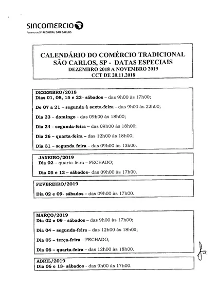 Calendário Aprovado
