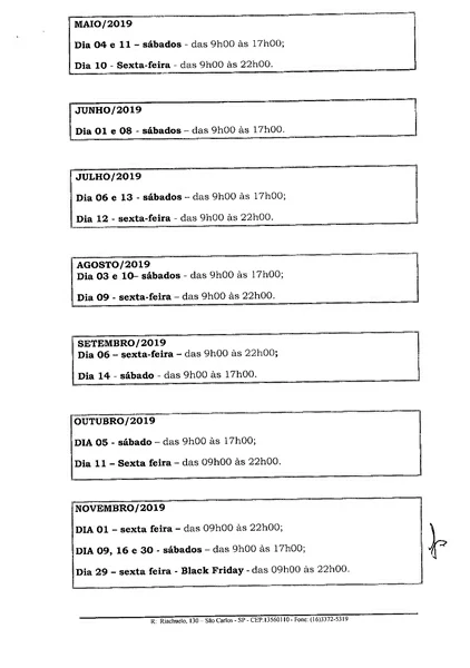 Calendário Aprovado