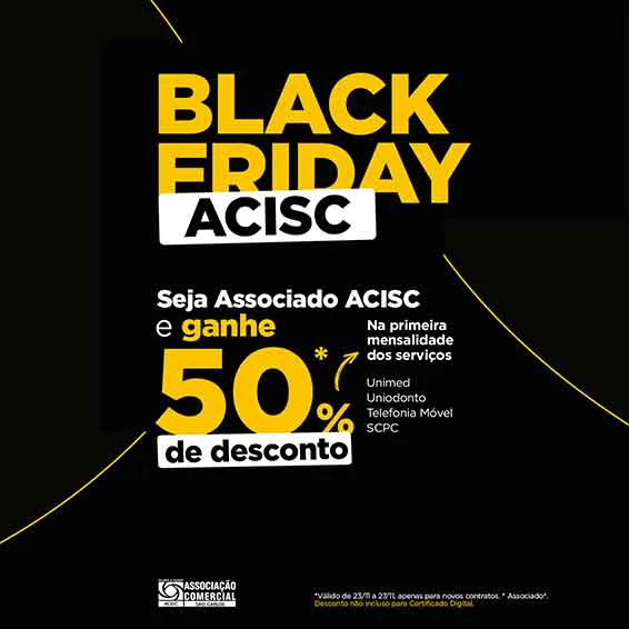 Black Friday ACISC tem descontos especiais em serviços