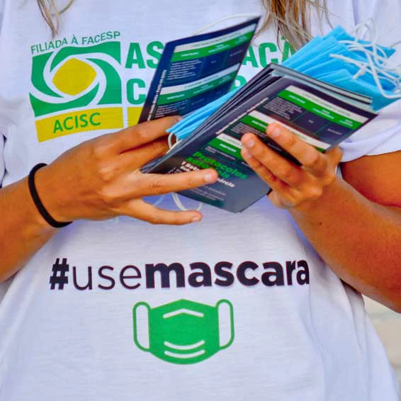 ACISC distribui 5 mil máscaras à população são-carlense