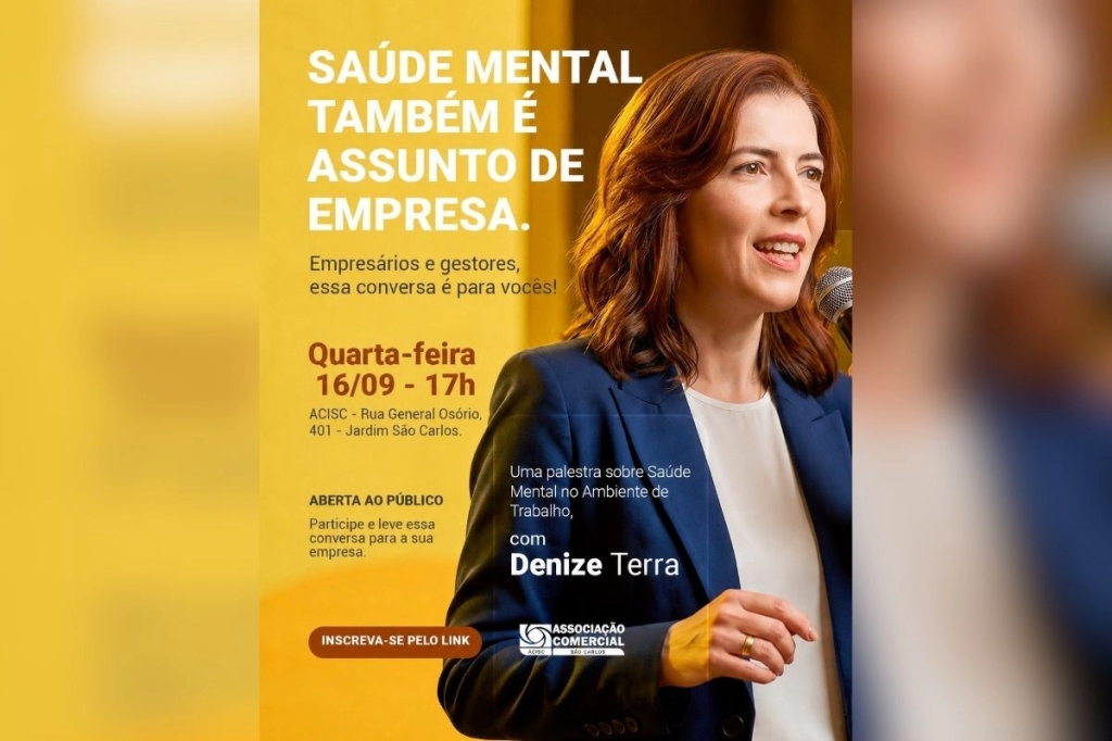 ACISC promove palestra sobre saúde mental no ambiente de trabalho em São Carlos