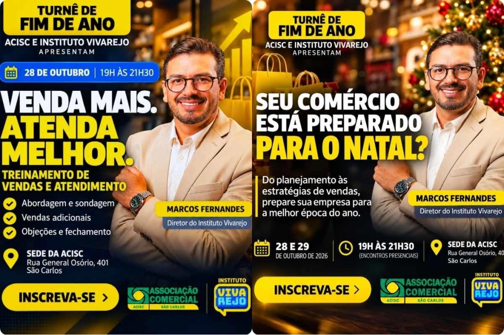 ACISC oferece treinamento com Marcos Fernandes para impulsionar vendas de fim de ano em São Carlos
