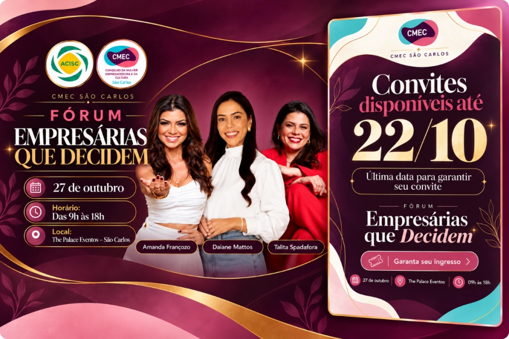 Inscrições para o 4º Fórum Empresárias que Decidem em São Carlos terminam nesta quinta-feira (22)