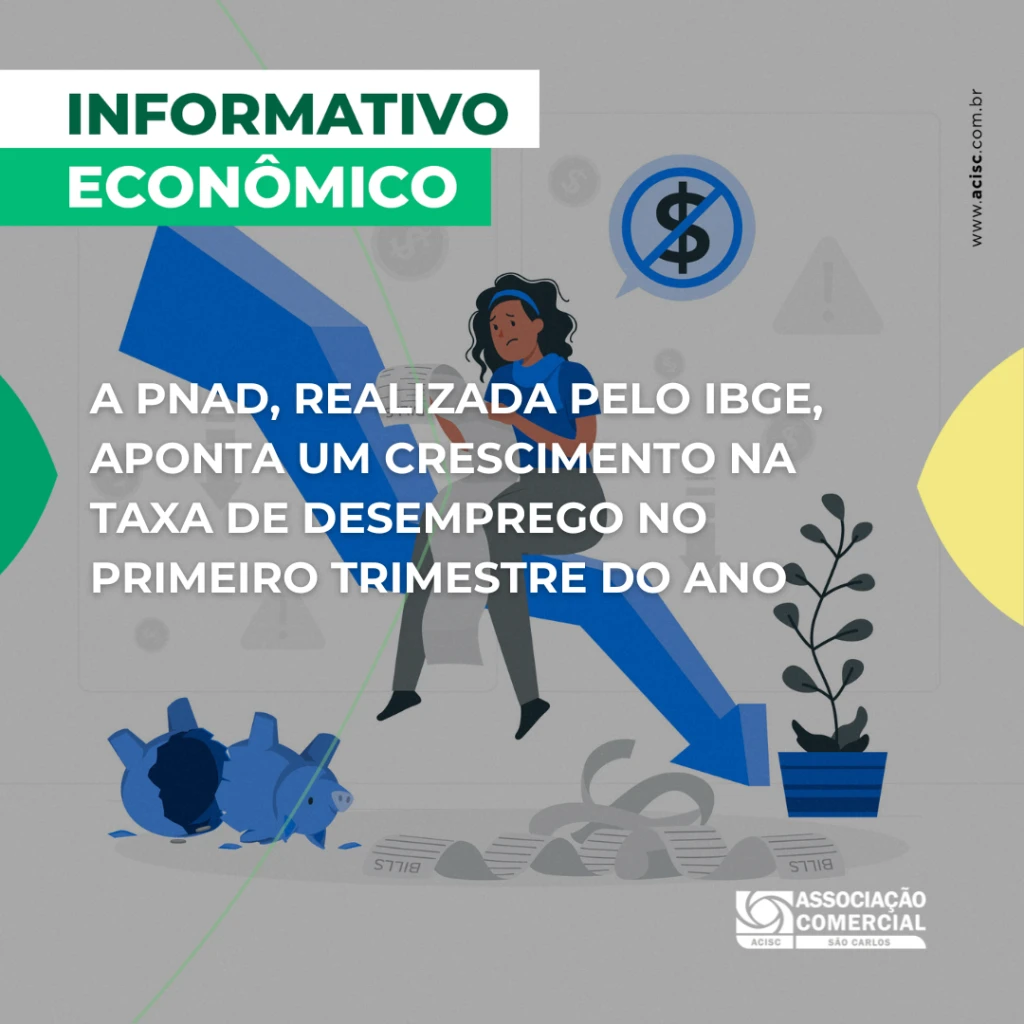 A PNAD, realizada pelo IBGE, aponta um crescimento na taxa de desemprego no primeiro trimestre do ano