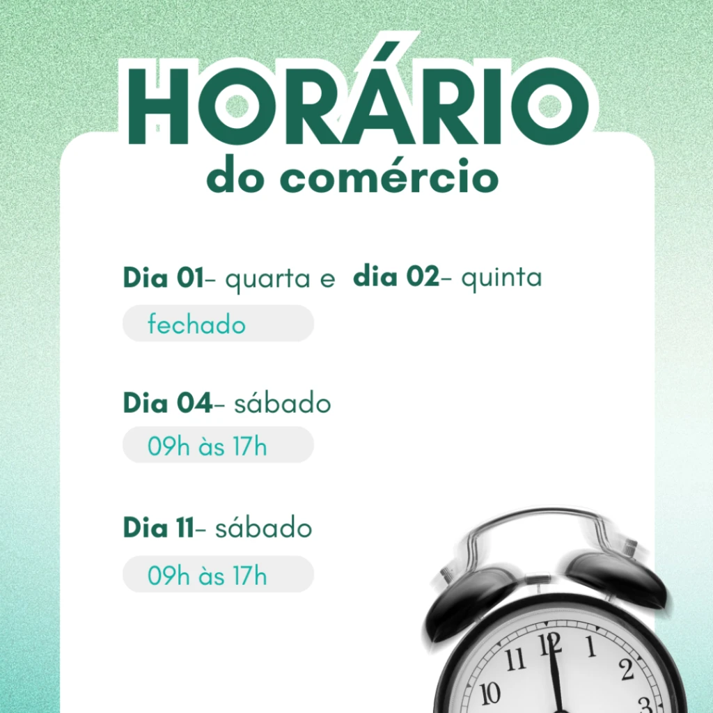 ACISC divulga horário do comércio para Janeiro de 2025 