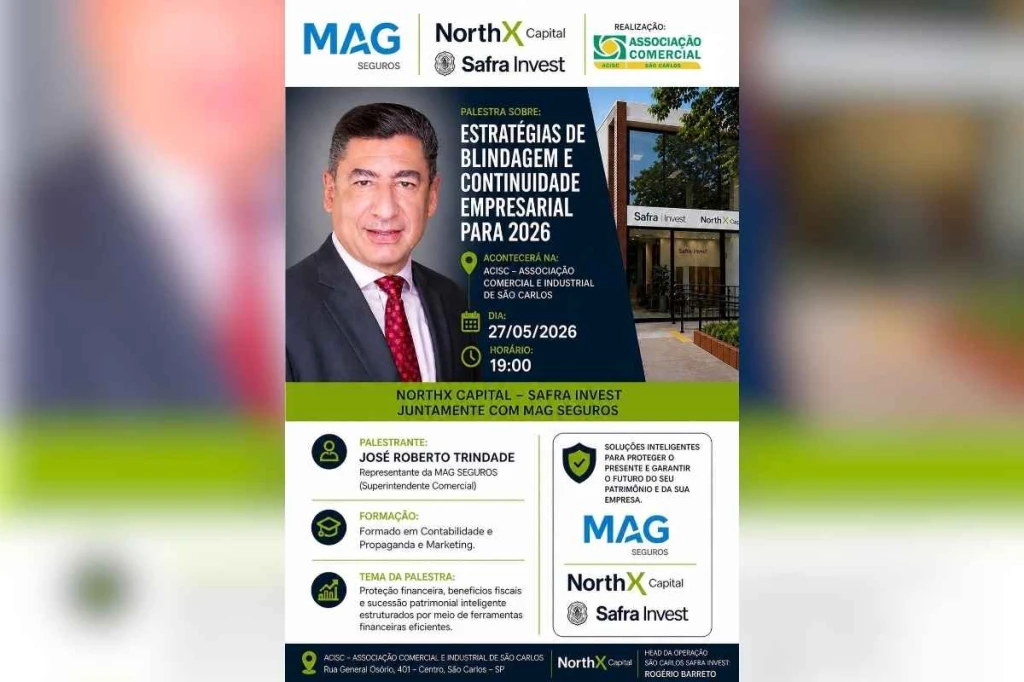 ACISC sedia palestra sobre estratégias de blindagem e continuidade empresarial em São Carlos